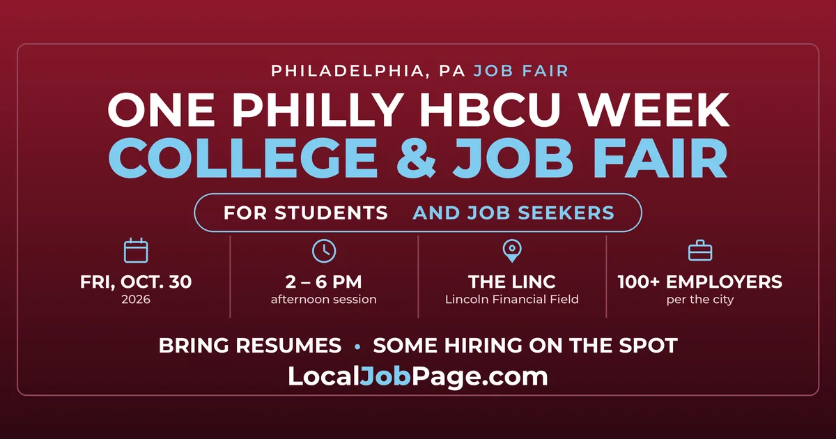 One Philly HBCU Week Job Fair Oct. 30: 100+ Employers at Lincoln Financial Field